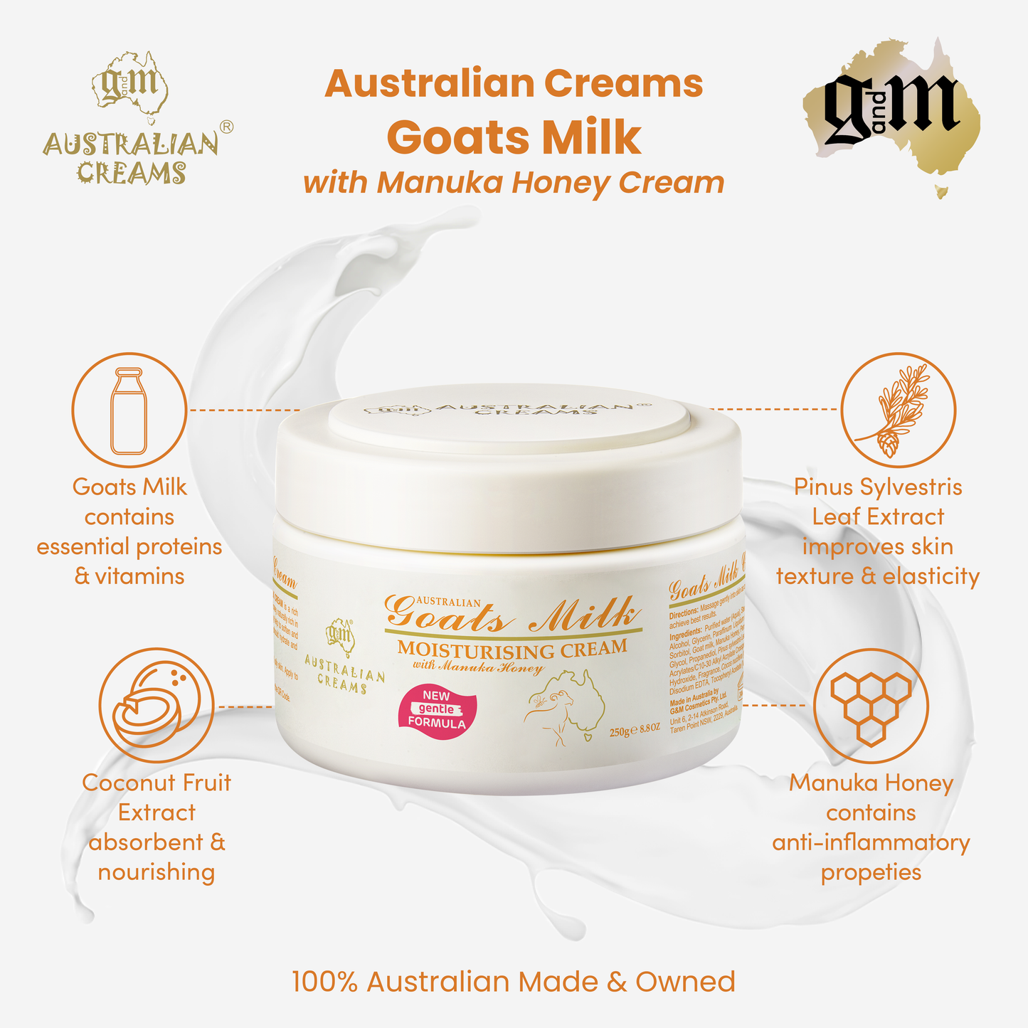 goats milk moisturiser cream for dry skin with manuka honey