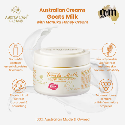 goats milk moisturiser cream for dry skin with manuka honey