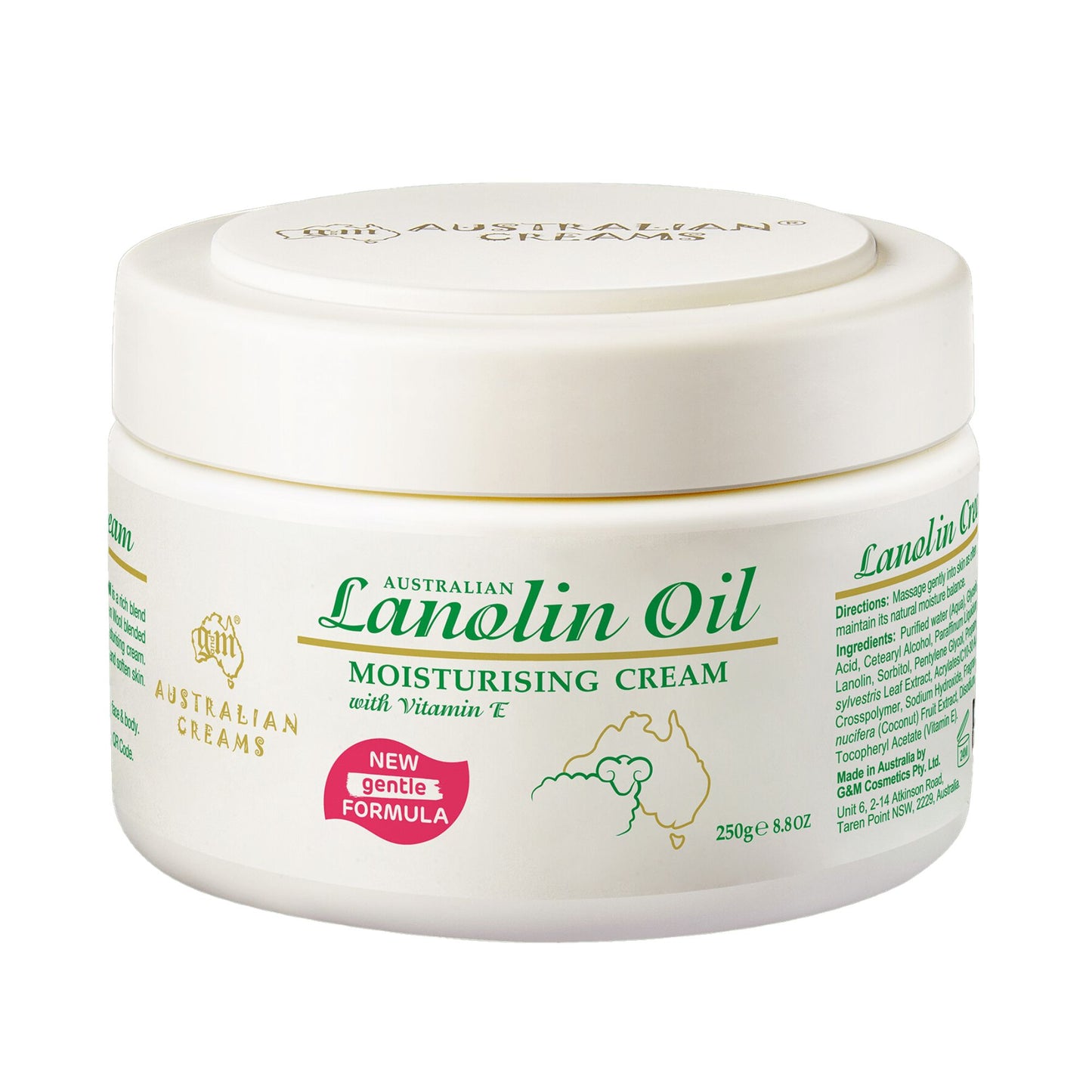 Australian Creams Lanolin Day and Night Moisturiser 250g jar for very dry cracked skin